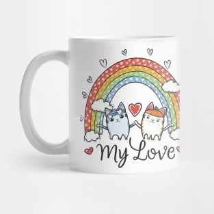 My Rainbow Cat is My Valentine Mug